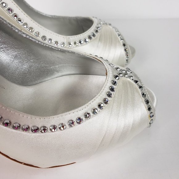 Bourne  Open-Toe Satin shoes Bridal Pump,Ivory, 38 - Picture 8 of 8